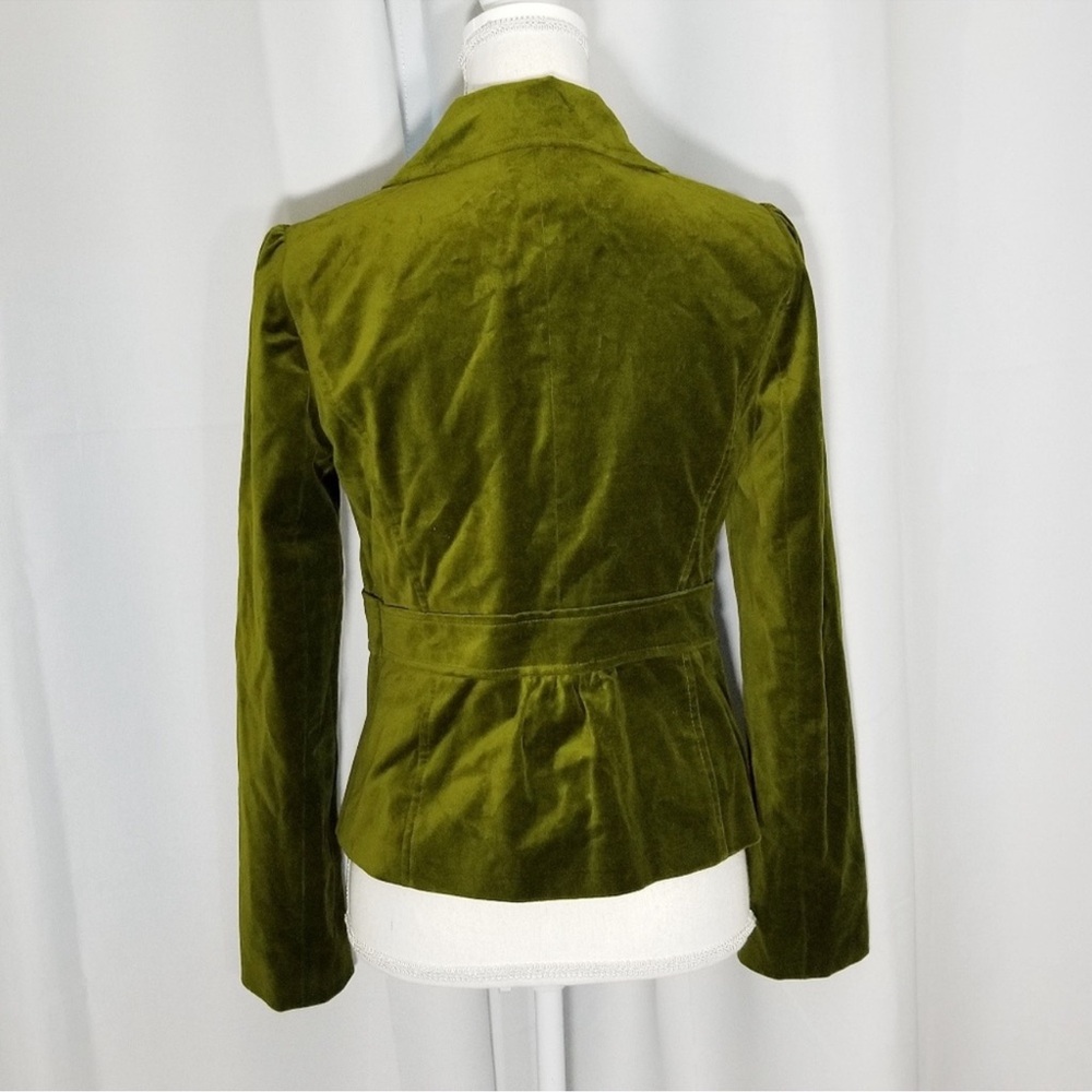 Halogen Green Ruffled Velvet Jacket - Small - Picture 6 of 10